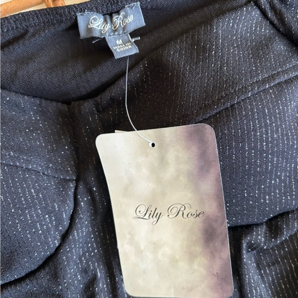 Lily Rose Shimmery Black Top & Pant Set - Picture 5 of 8